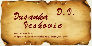 Dušanka Vesković vizit kartica